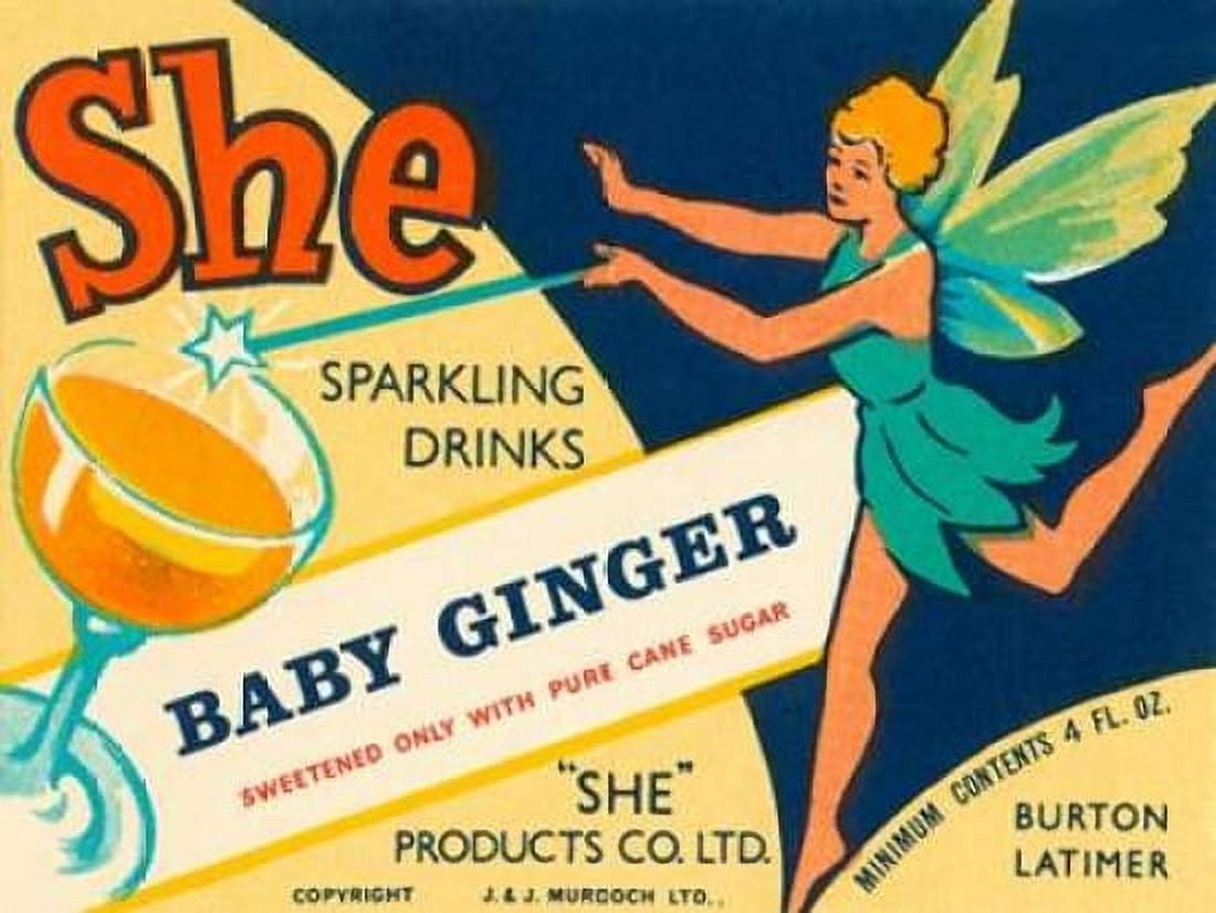 Baby Ginger Canvas Art - Vintage Booze Labels (18 x 24)