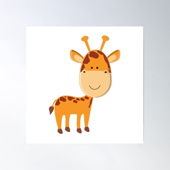 Baby Giraffe African Safari Savanna Animal Poster Wall Art, Modern Wall Decor For Living Room Bedroom, 30x30 UNFRAMED