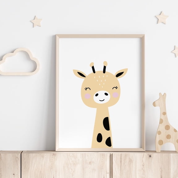 Baby Giraffe Neutral Nursery Unframed Paper Print