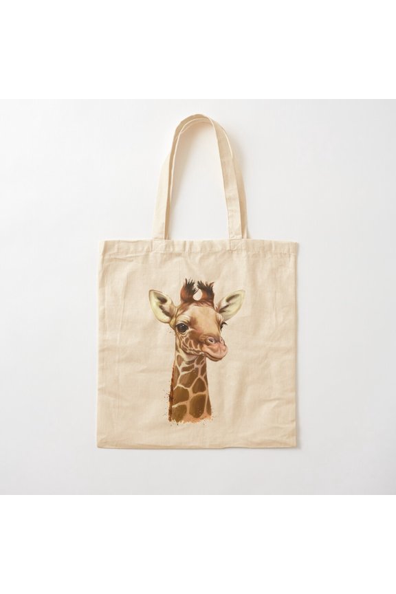 Baby Giraffe Variant 2 Canvas Tote Bags, Reusable Shopping Bag