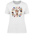 thumbnail image 1 of Baby Giraffe With Boho Feathers T-Shirt Women -Image by Shutterstock, Female Small, 1 of 2