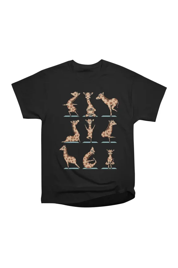 Baby Giraffe Yoga T-Shirt Tee Gift For Him Merch For Her Apparel For Friend