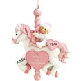 thumbnail image 1 of Baby Girl 1st Christmas Personalized Ornament 2024–Pink Carousel Horse Keepsake – Newborn, Granddaughter Gift, 1 of 5