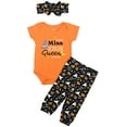 thumbnail image 1 of Baby Girl 3 Piece Embroider Scream Queen Layette Halloween Outfit (18M, Orange), 1 of 5