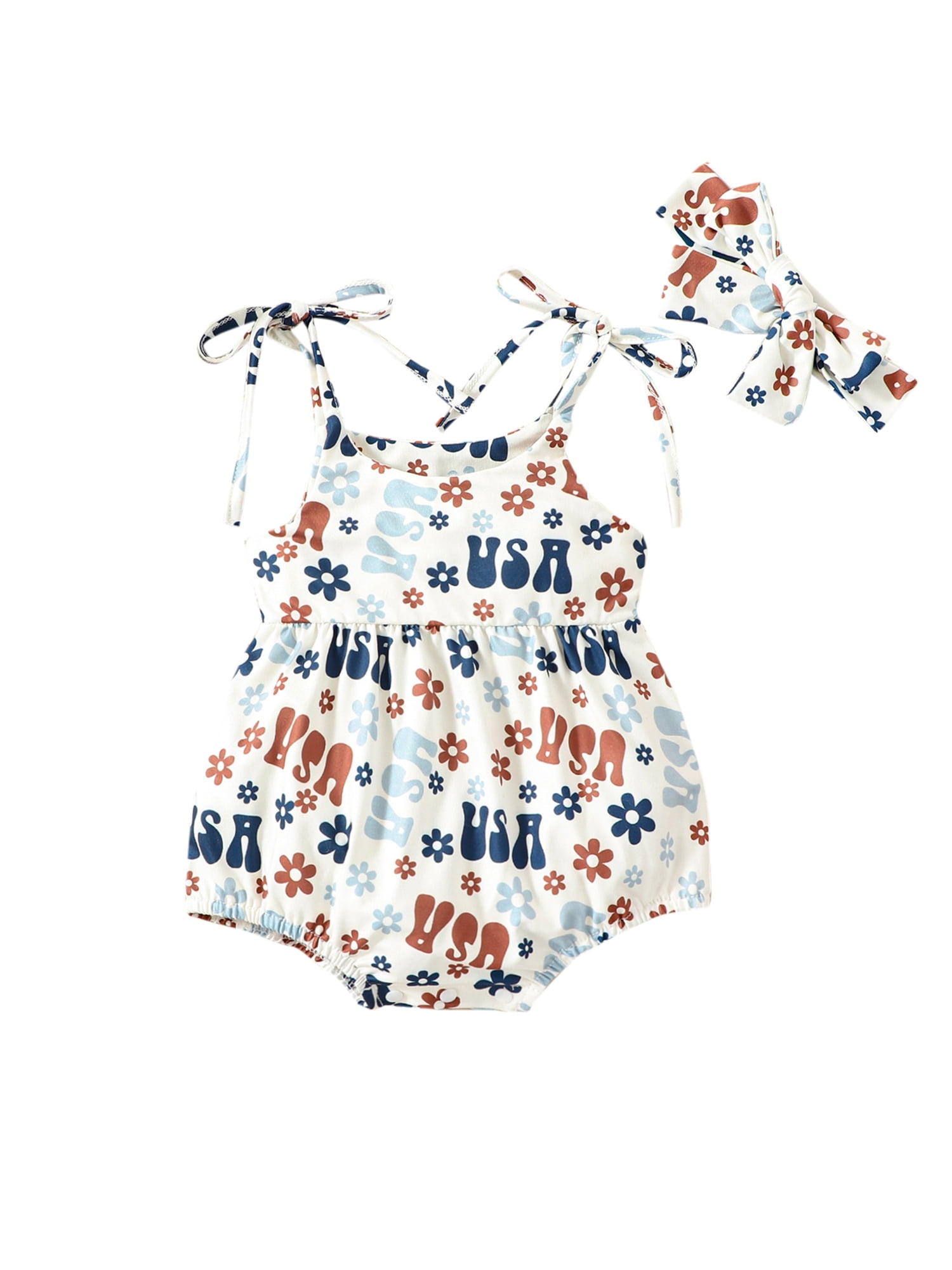 USA Baby Bodysuit: 4th of July Glitter Outfit