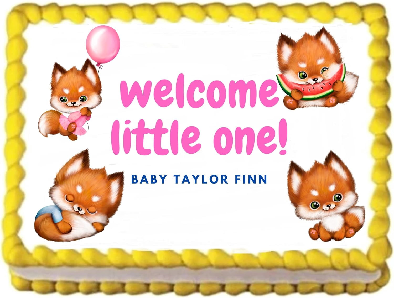 Baby Girl Baby Shower Edible Cake Topper Edible Image Cake Toppers ...