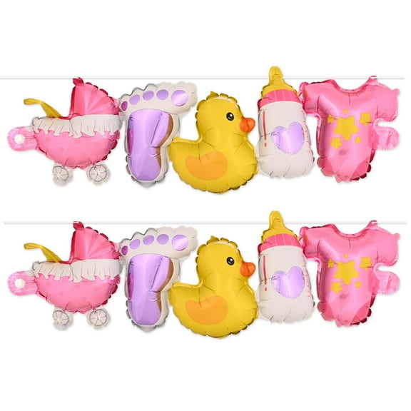 Baby Girl Balloon Streamers assembly required Pack of 6