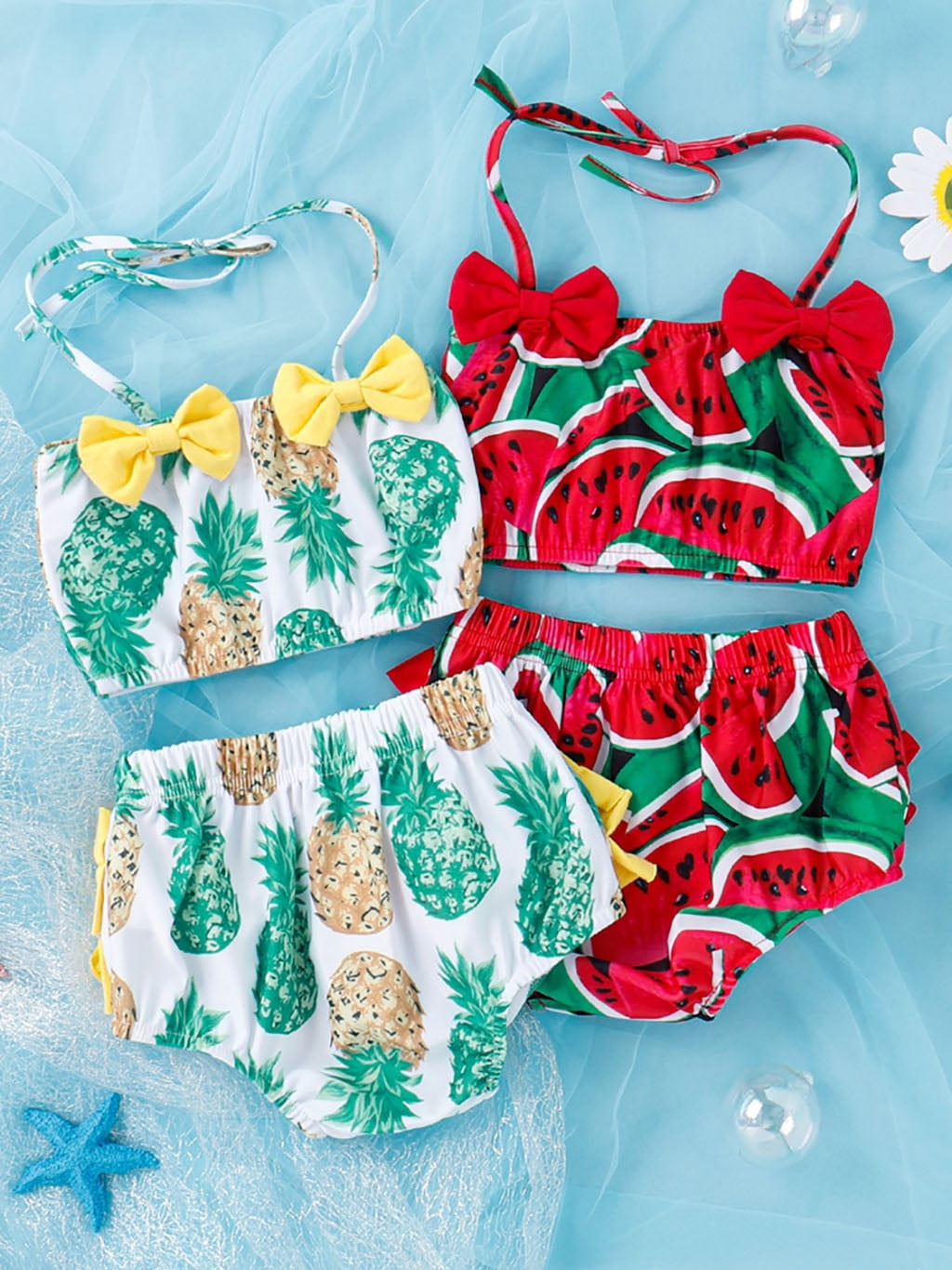 Baby Girl Bikini Sets Kids Halter Top Swimming Suit Pieces