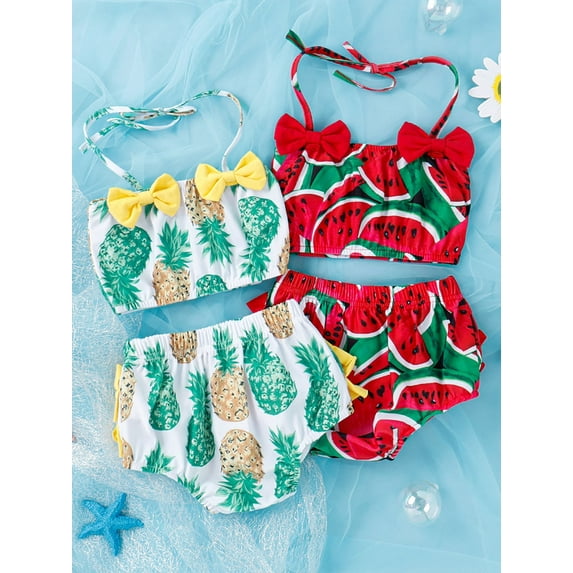 Baby Girl Bikini Sets Kids Halter Top Swimming Suit 2 Pieces Swimwear