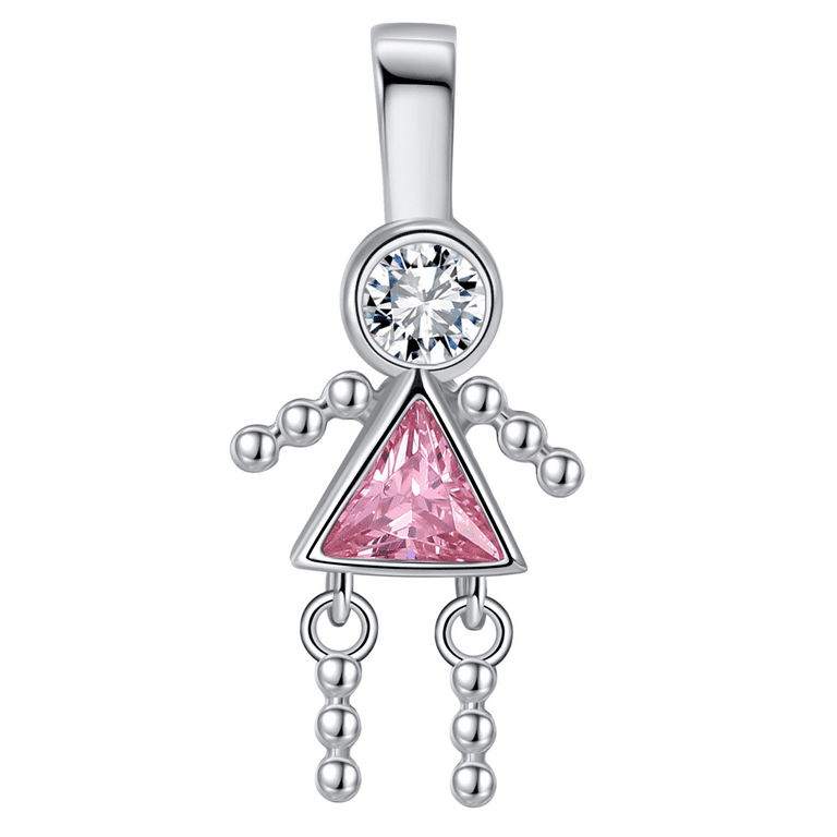 October Birthday Charm Pink Cubic Zirconia Sterling Silver October Birthday Charm Pink Cubic Zirconia Sterling Silver