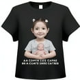 Baby Girl Black TShirt Mockup with Newborn SisTeer Perfect Composition