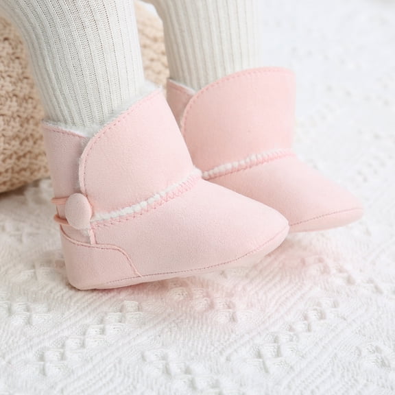 Baby Girl Boots Newborn Boys Winter Warm Snow Booties Soft Sole Crib Shoes 0-18M
