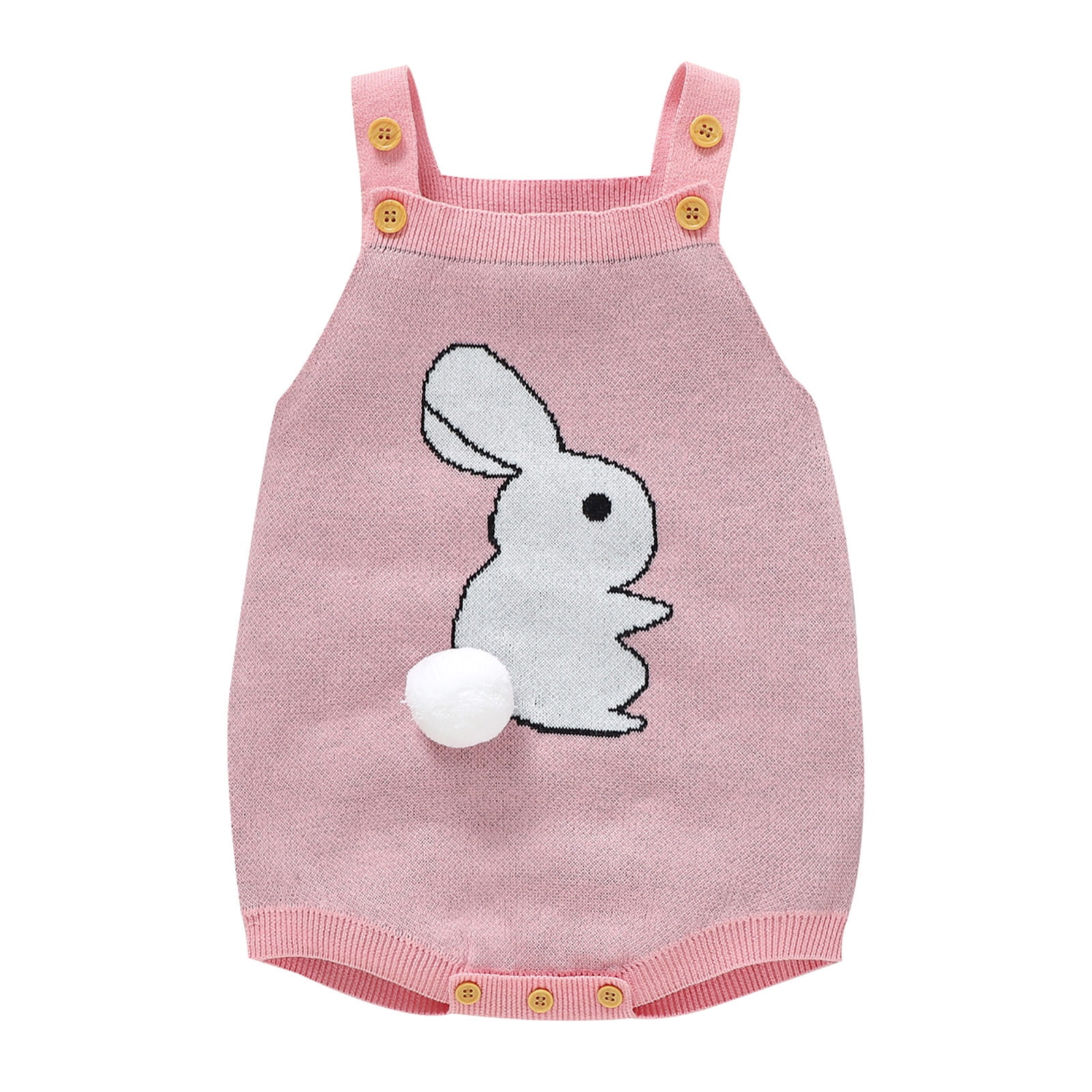 Baby Girl Boy Bunny Knit Sweater Romper Sleeveless Bodysuit Clothes