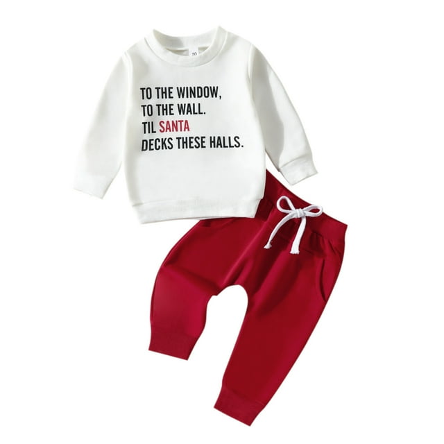 Baby Girl Boy Christmas Outfit Cartoon Christmas Prints Sweatshirt