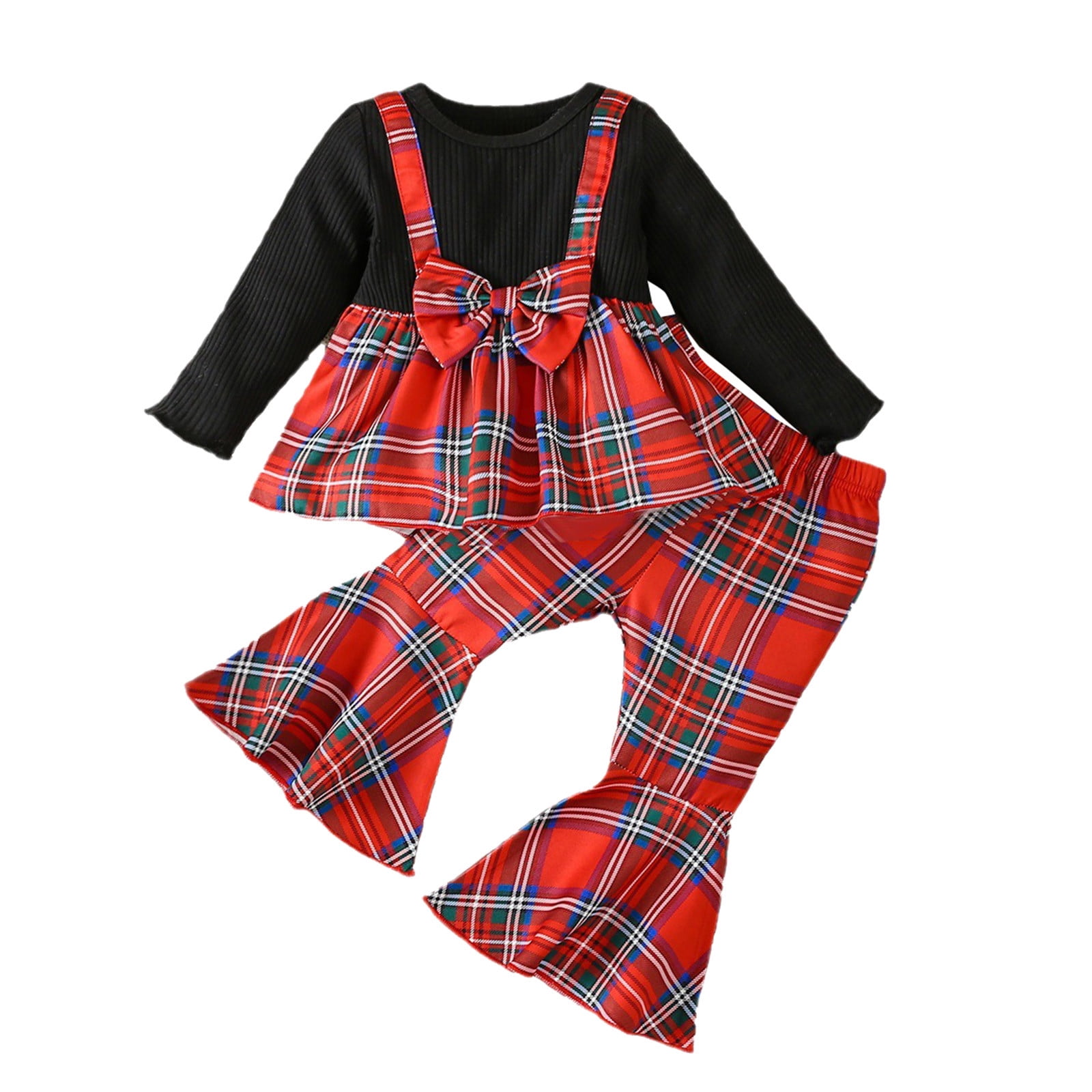 Baby Girl Boy Christmas Outfit Cartoon Christmas Prints Long Sleeve