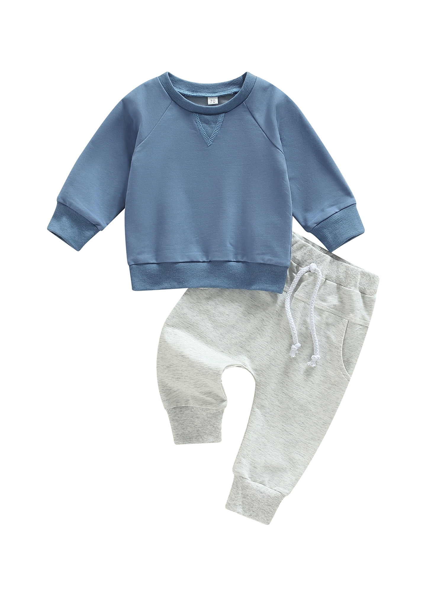 2pcs Kid Boy Letter Embroidered Pullover Sweatshirt and Colorblock Pants Set
