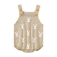 thumbnail image 1 of Baby Girl Boy Easter Bunny Romper Sleeveless Knitted Bodysuit Overalls My 1st Easter Outfit Cute Clothes, 1 of 7