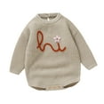 Baby Girl Boy Embroidery Floral Knit Sweater Romper Sweatshirt Long