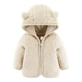 thumbnail image 1 of Baby Girl Boy Hooded Jacket Coat Bear Ear Long Sleeve Jacket Cute Warm Outfits Baby Winter Coat Outfits 6-9 Months, 1 of 3