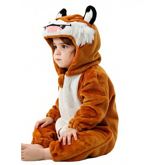 Baby Girl Boy Hooded Romper Unisex Toddler Animal Outfit Long Sleeve Romper Baby Girl Christmas Pajamas Clothes 2-3 Years