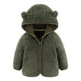 thumbnail image 1 of Baby Girl Boy Hoodie Jacket Coat Bear Ear Zip Up Hoodie Cute Warm Coat Winter Clothes 6-12 Months, 1 of 4