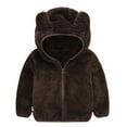 thumbnail image 1 of Baby Girl Boy Hoodie Jacket Coat Cute Bear Ear Long Sleeve Zipper Up Jacket Thick Warm Coat Tops Baby Winter Outwear Outfits 0-3 Months, 1 of 8