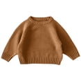 thumbnail image 1 of Baby Girl Boy Knit Sweater Blouse Pullover Sweatshirt Warm Crewneck Long Sleeve Tops for 0-9 Infant Toddler, 1 of 4
