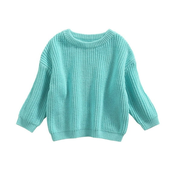 Baby Girl Boy Knit Sweater Long Sleeve Round Neck Sweatshirt Pullover Top Fall Winter Warm Clothes