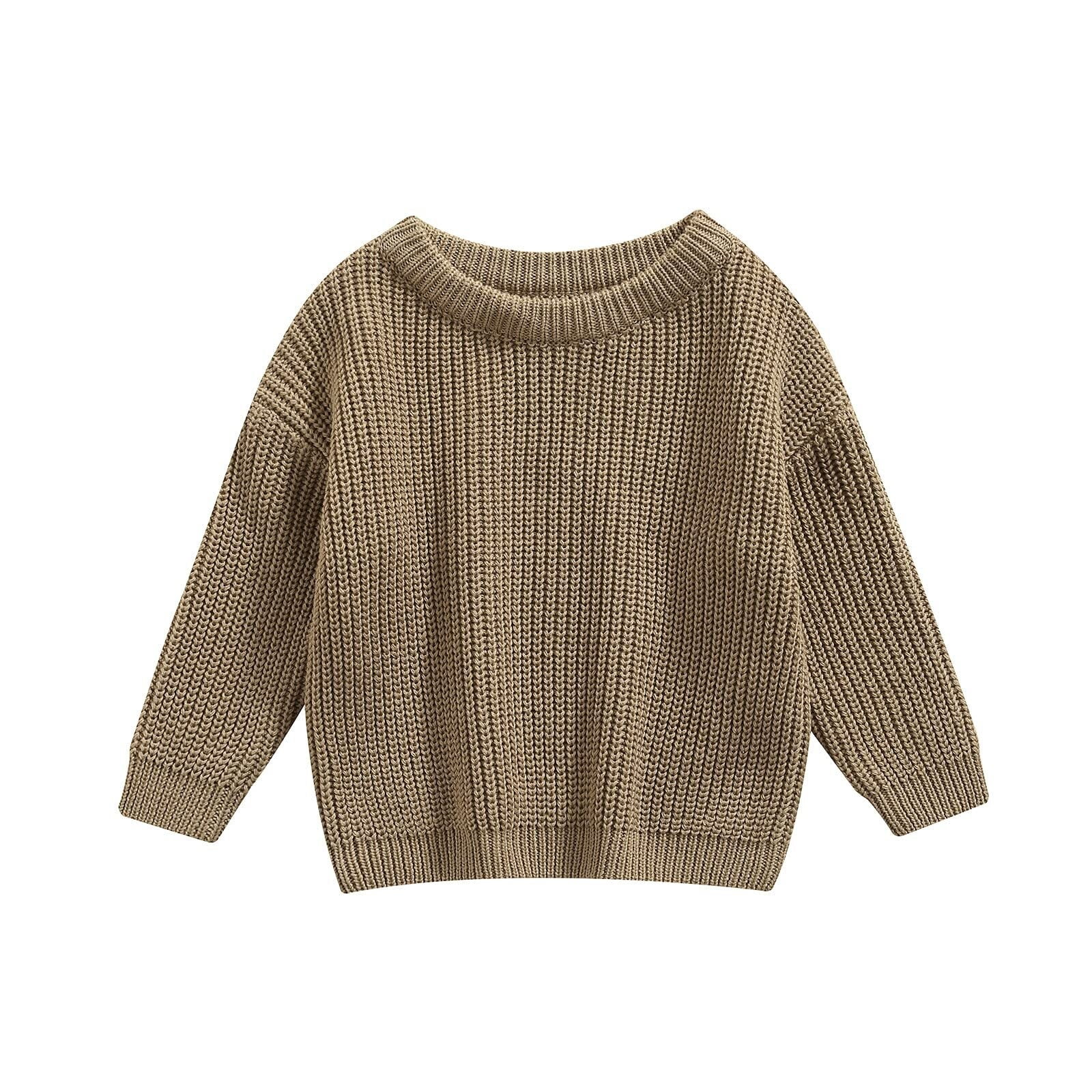 Baby Girl Boy Knit Sweater Long Sleeve Round Neck Sweatshirt Pullover