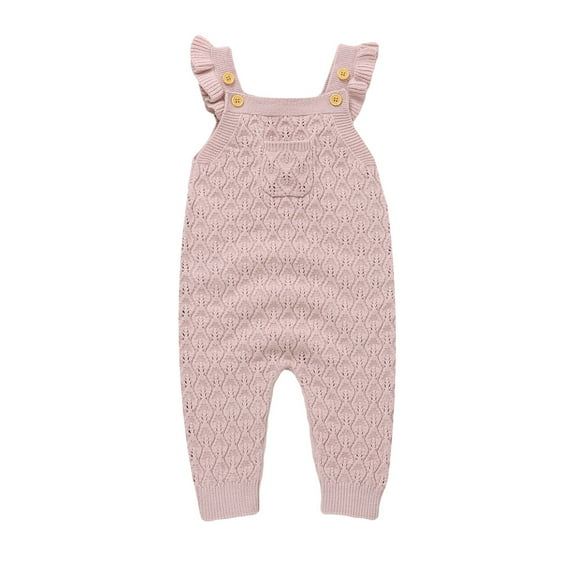 Baby Girl Boy Knitted Sweater Romper Jumpsuit Cotton Solid Sleeveless Square Neck Ribbed Knitted Jumpsuit Cute Boy Girl Warm Bodysuits Fall Outfit for Kids 9-12 Months