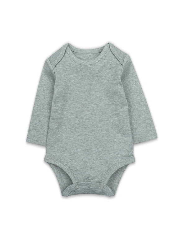 Baby Girl Boy Long Sleeve Bodysuit Solid Color Romper Onesies
