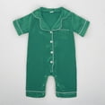 thumbnail image 1 of Pajamas Satin Silk Solid Short Sleeve Button Down Pjs Summer Pjs for Baby 6-12 Months, 1 of 6