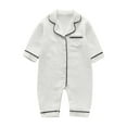 thumbnail image 1 of Baby Girl Boy Pajamas Romper Button Up Pajamas Footie Pj's Jumpsuit Clothes Size 4 Girls Clothes 9 Month Old Baby Clothes, 1 of 5