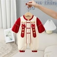 thumbnail image 1 of Baby Girl Boy Romper Long Sleeve Chinese New Year Outfit Baby Clothes Spring Baby Romper 9-12 Months, 1 of 8