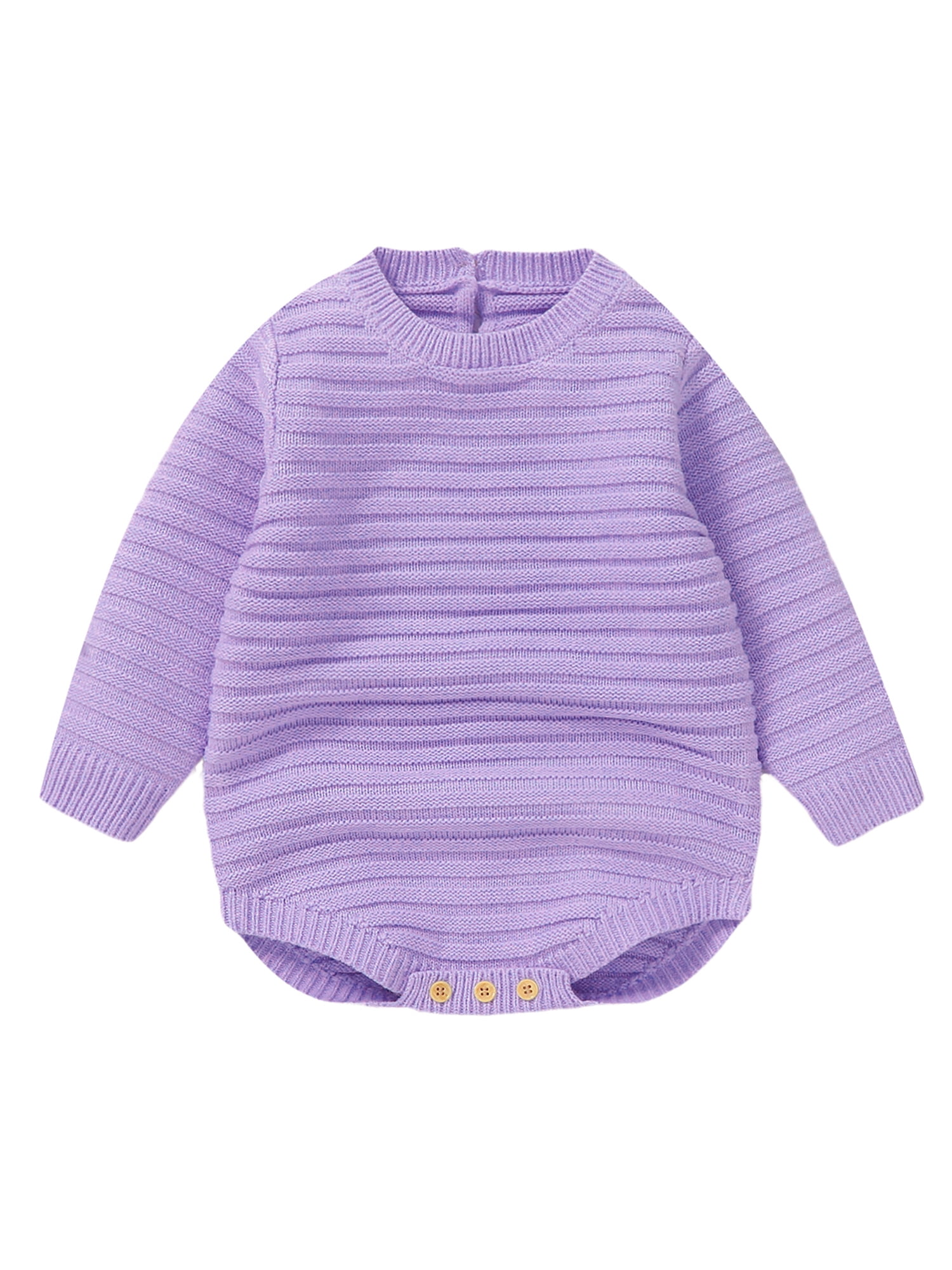 Baby Girl Boy Sweater Romper Casual Cable Knit Toddler Long Sleeve
