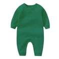 thumbnail image 1 of Baby Girl Boy Sweatshirt Long Sleeve Solid Color Romper Infant Baby Fall Winter Outfits for 3-18 Months, 1 of 4