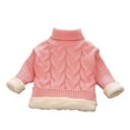 thumbnail image 1 of Baby Girl Boy Toddler Knit Sweater High Collar Solid Color Long Sleeve Pullover Top Cute Tops Warm Fall Tops Outfit Outwear for Toddler Kids Size 5-6, 1 of 4