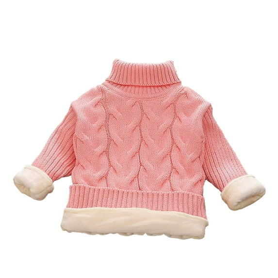 Baby Girl Boy Toddler Knit Sweater High Collar Solid Color Long Sleeve Pullover Top Cute Tops Warm Fall Tops Outfit Outwear for Toddler Kids Size 5-6