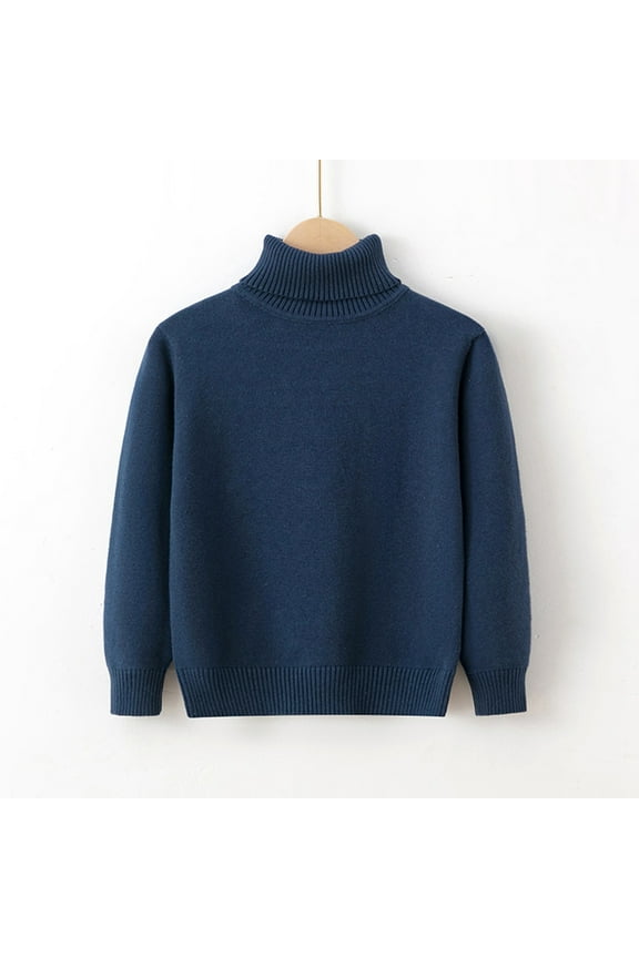 Baby Girl Boy Toddler Knit Sweater Warm High Collar Long Sleeve Fashion Cable Knit Pullover Top Cute Tops Warm Toddler Winter Clothes for Baby Little Kids Size 5-6