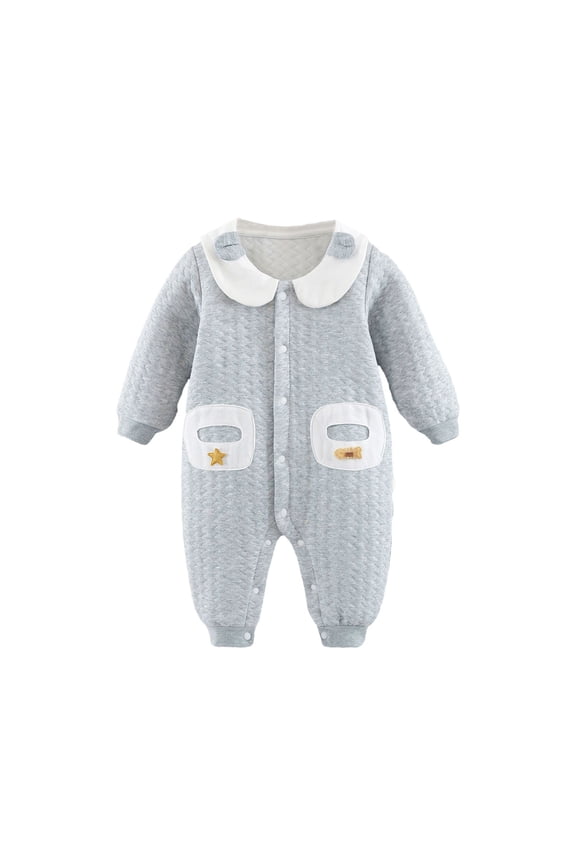 Baby Girl Boys' Romper Jumpsuit,Organic Cotton One-Piece Coverall,Long Sleeve Ribbed Pajamas Fall Outfit