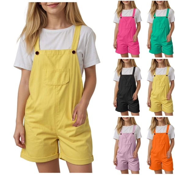 Baby Girl Bubble Romper and Tights Girls Summer Jumpsuits Spaghetti Strap Sleeveless Loose Romper Short Pants with Pockets 5-14 Years Bodysuit Baby Girl