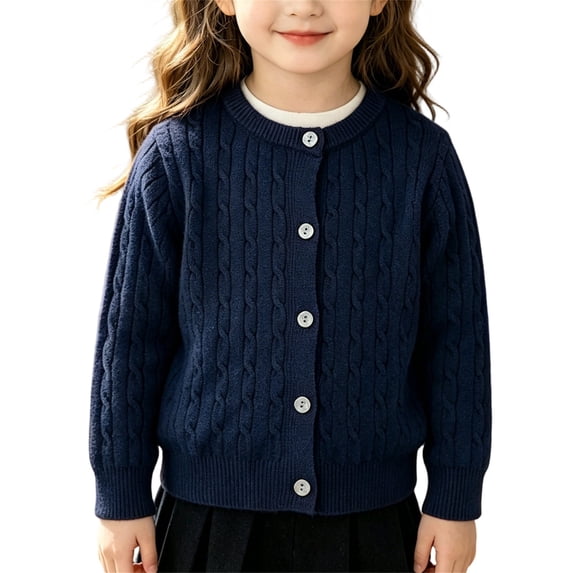 Baby Girl Cardigan Long Sleeve Button up Sweater Toddler Girl Fall Outfits Cable Knit Fisherman Cardigan Sweater Bolero Shrug