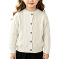 thumbnail image 1 of Baby Girl Cardigan Long Sleeve Button up Sweater Toddler Girl Fall Outfits Cable Knit Fisherman Cardigan Sweater Bolero Shrug, 1 of 5