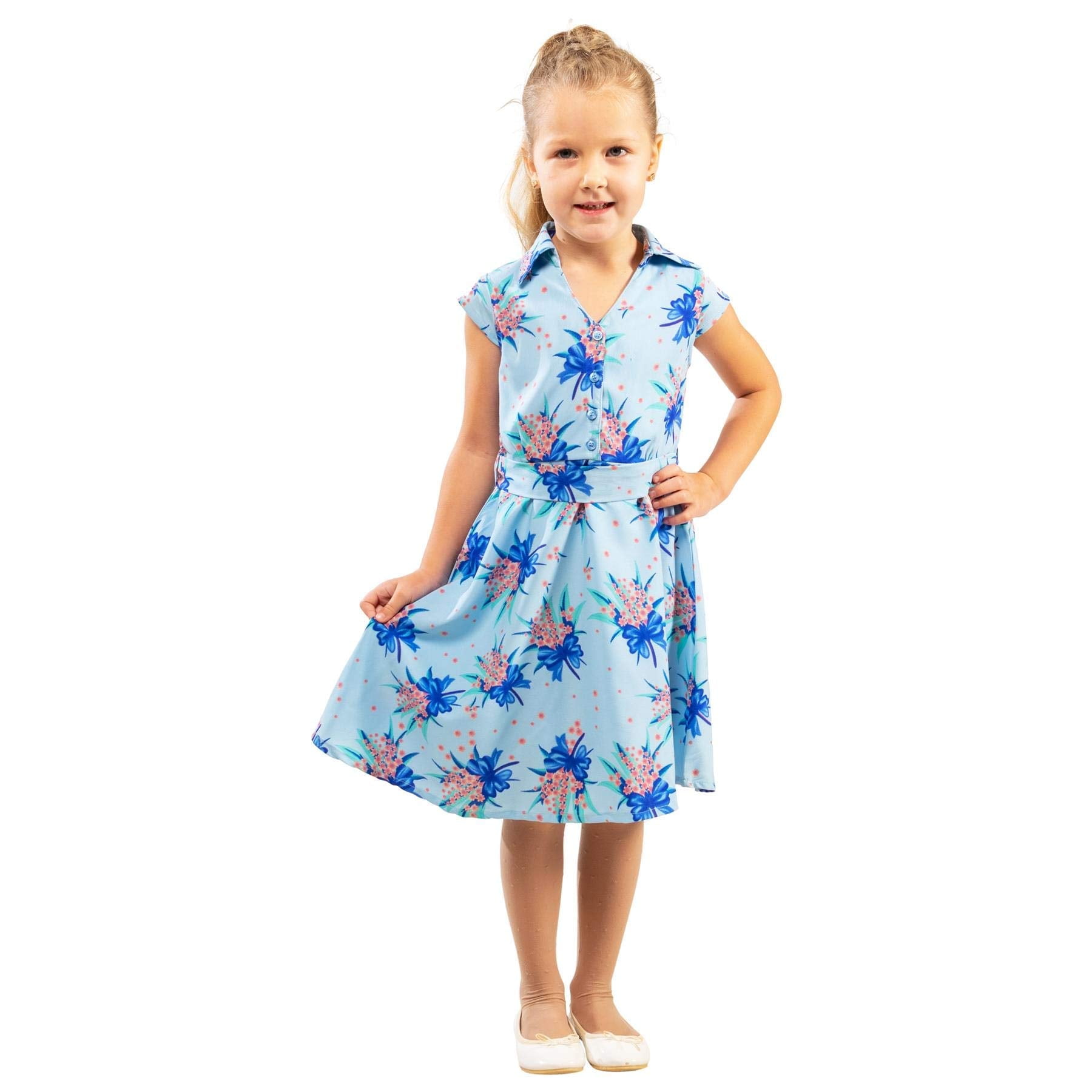Toddler Girl Sleeveless Dowell Day Dress-Brookline Blue main image 0