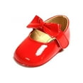 thumbnail image 1 of Baby Girl Casual PU Shoes Bowknot Design Anti-Slip Casual Sneakers Toddler Soft Soled Princess Walking Shoes 0-18M, 1 of 7