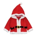 thumbnail image 1 of Baby Girl Christmas Clothes Fleece Hoodie Jacket with Belt Long Sleeve Zipper Hooded Coat Outwear, 1 of 5