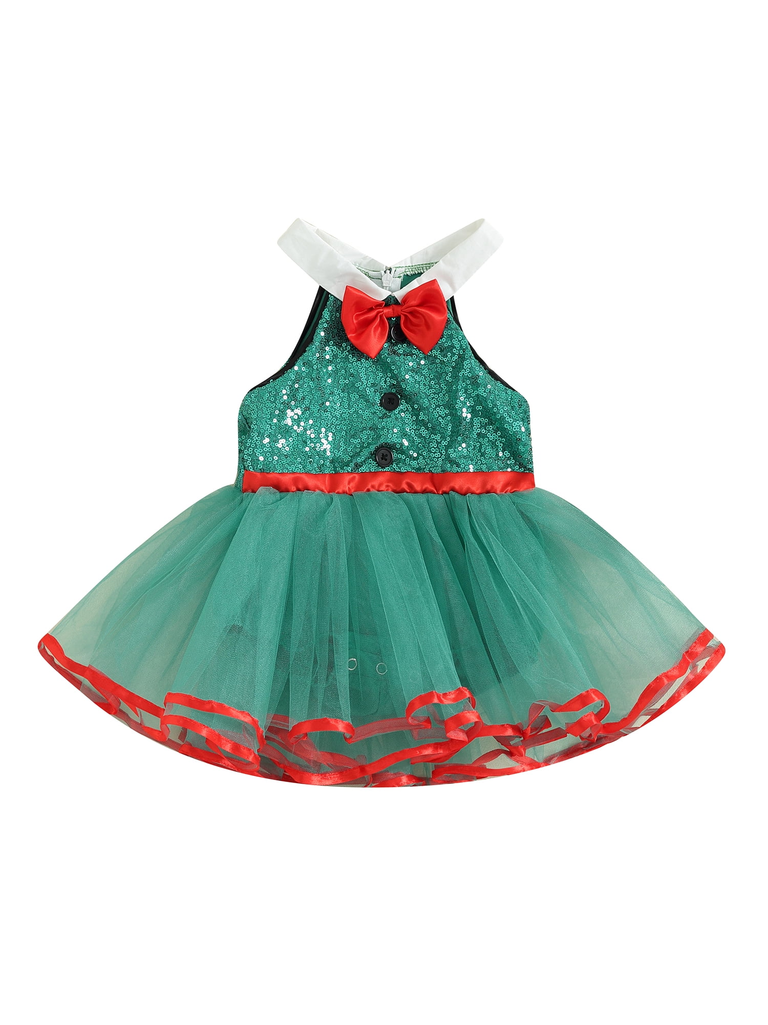 Baby Girl Christmas Dress Toddler Sequin Sleeveless Tulle Party Dress