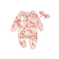thumbnail image 1 of Baby Girl Christmas First Outfit Gingerbread Man Santa Romper Long Sleeve Zipper Jumpsuit Newborn Fall Winter Holiday One Piece Clothes, 1 of 8