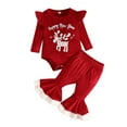 Baby Girl Christmas Outfit My First Christmas Romper Bell Bottoms Pants