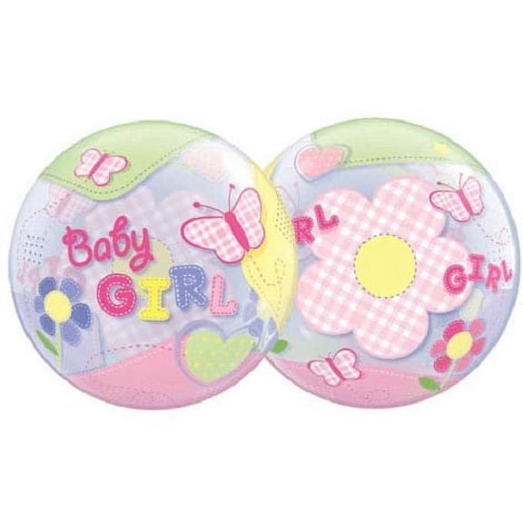 Baby Girl Clear Patterned Balloon Baby Shower Decoration Plastic Bubble 22"